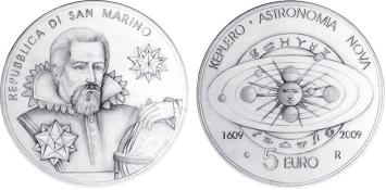 Astronomie Johannes Kepler 5 euro San Marino 2009 Proof